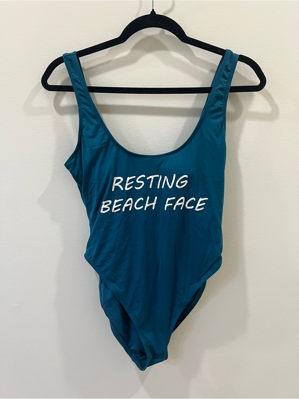 The Bikini Lab Teal "Resting Beach Face" One-Piece Swimsuit